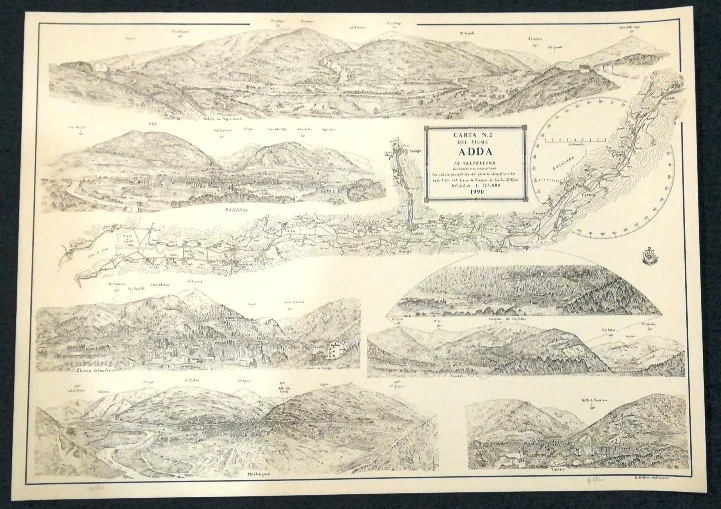 carta – il fiume adda in valtellina n. 2 – da sondalo al lago di como (1990) - Arredamento marinaresco