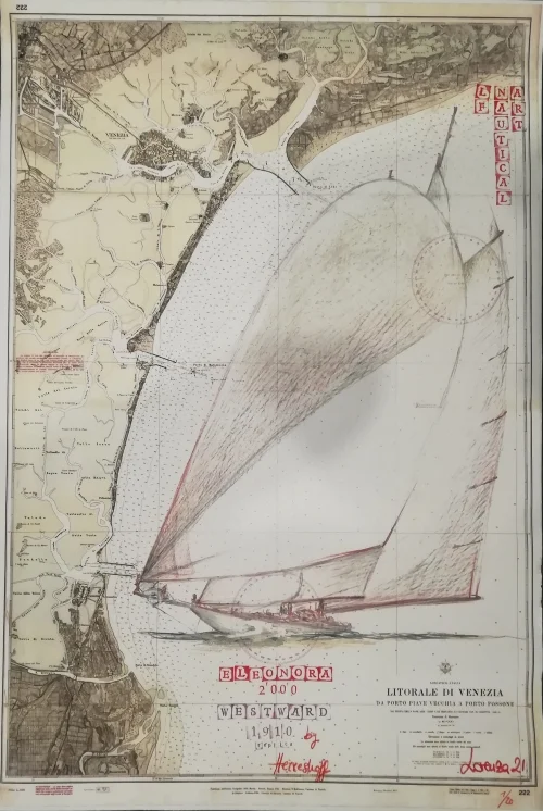 carta nautica “eleonora 2000 (westward 1910 replica)” - Arredamento marinaresco