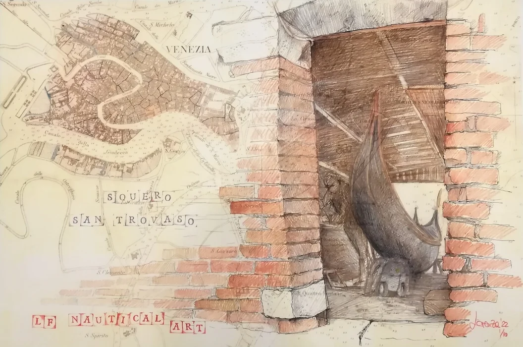 carta nautica “squero san trovaso” - Arredamento marinaresco