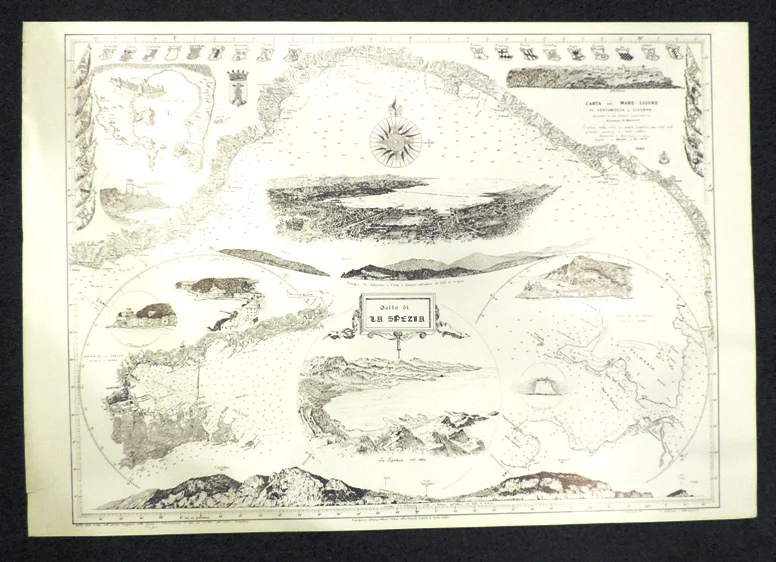 carta del mare ligure da ventimiglia a livorno – golfo di la spezia (1980) - Arredamento marinaresco