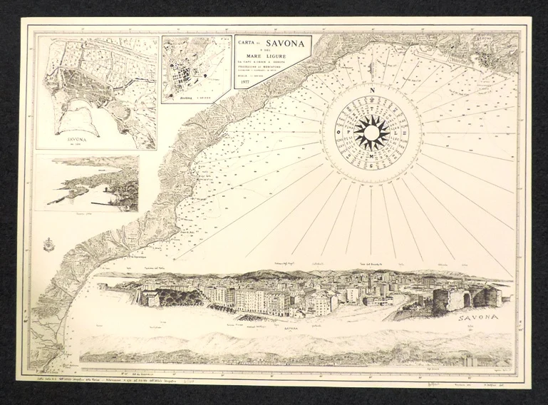 carta di savona e del mare ligure da capo santa croce a genova (1977) - Arredamento marinaresco