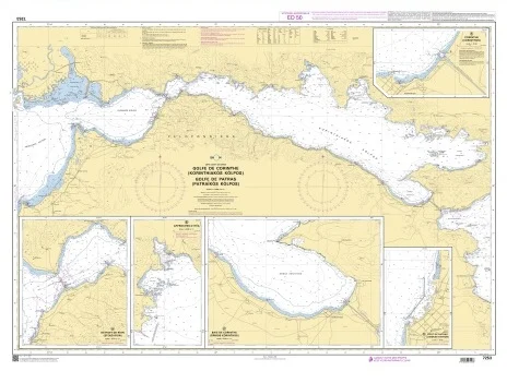 golfe de corinthe (korinthiakos kolpos) – golfe de patras (patraikos kolpos) n. 7253 (2014) - Carte nautiche, da pesca…