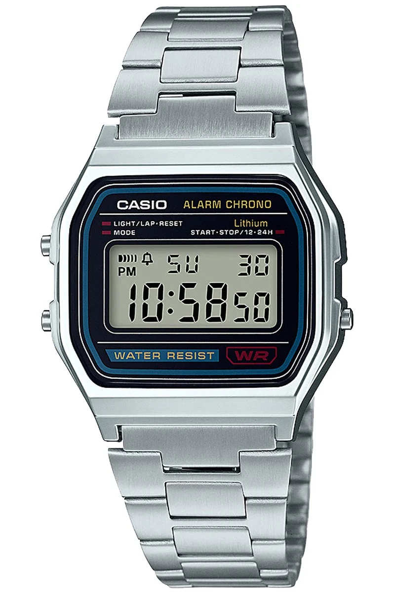 CASIO Vintage Digital Watch Unisex A158WA-1JH Silver