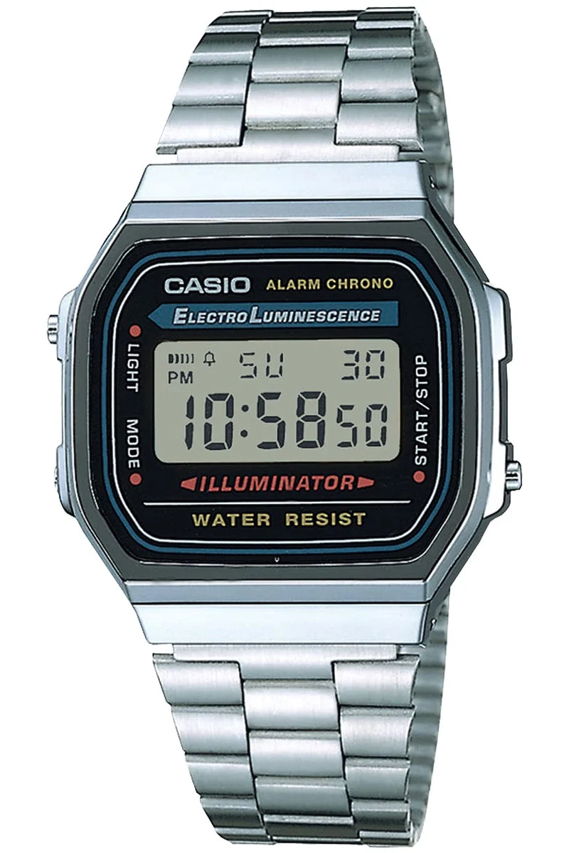 Casio Orologio Digitale Uomo A168WA-1A2WJR Acciaio Waterproof Argento