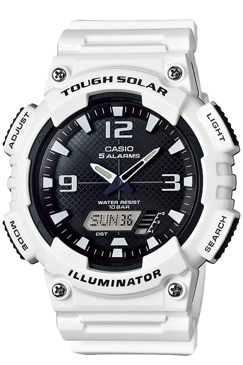 CASIO orologio uomo solare analogico-digitale WR 10 bar AQ-S810WC-7AJH bianco