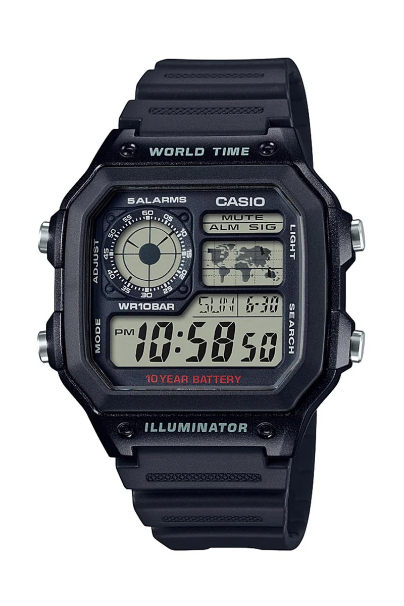 CASIO Orologio Digitale AE-1200WH-1A Uomo Nero Made in Japan