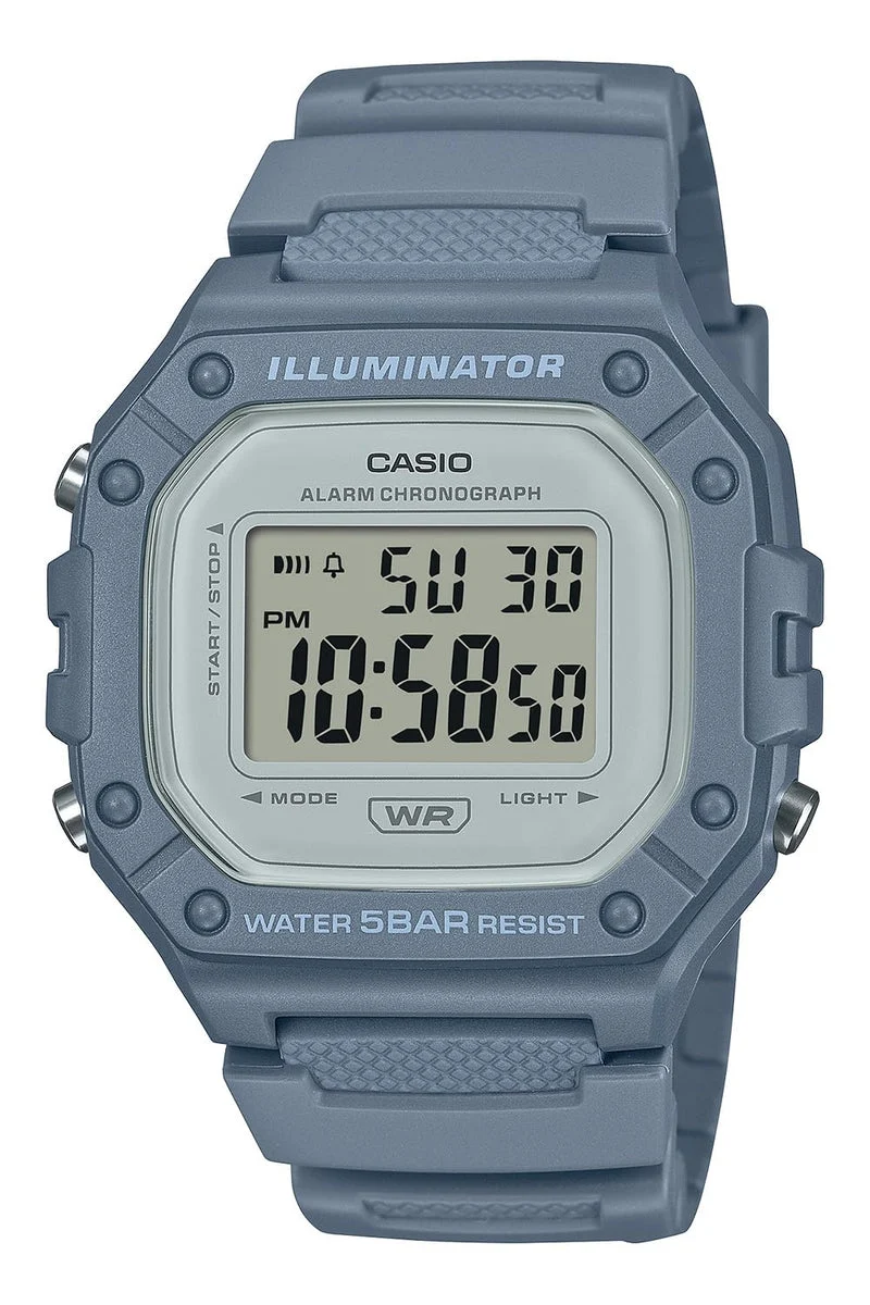 Casio Orologio Digitale Uomo W-218HC-2AJF Resistente all'Acqua Blu