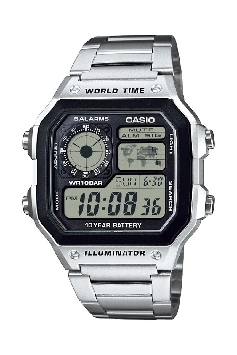 Casio Collection Orologio Uomo Digitale AE-1200WHD-1AJF Argento