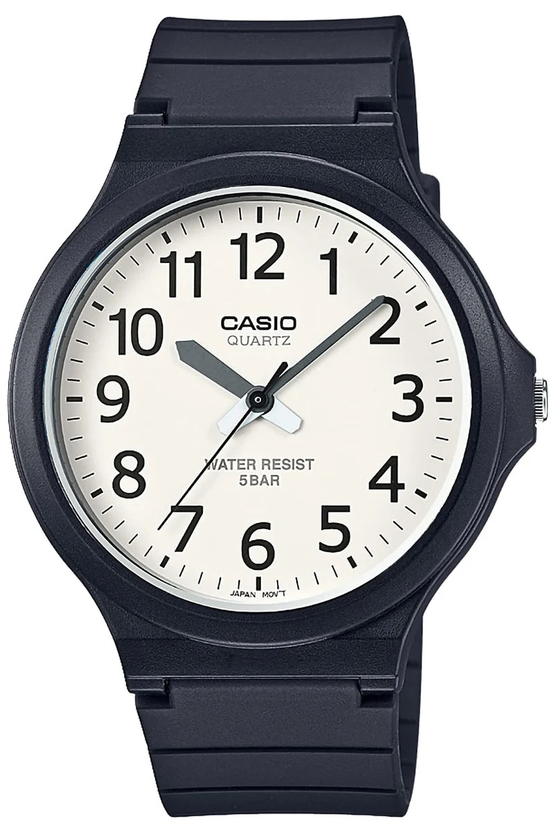 CASIO Collection orologio da uomo analogico impermeabile 5 ATM MW-240-7BJH nero