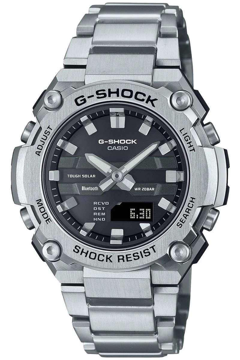 Casio G-Shock Orologio Bluetooth Solare G-Steel GST-B600D-1AJF Argento Uomo