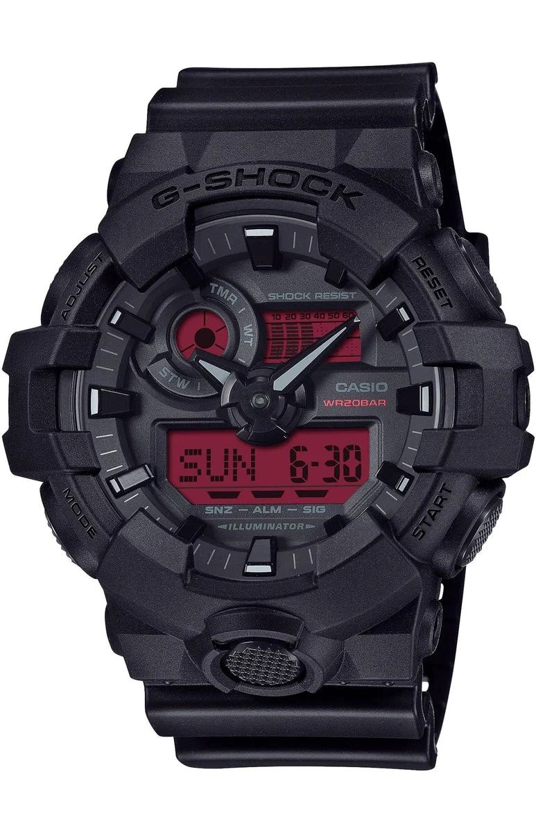 CASIO G-Shock GA700BBR1A Men's Black Digital Analog Watch