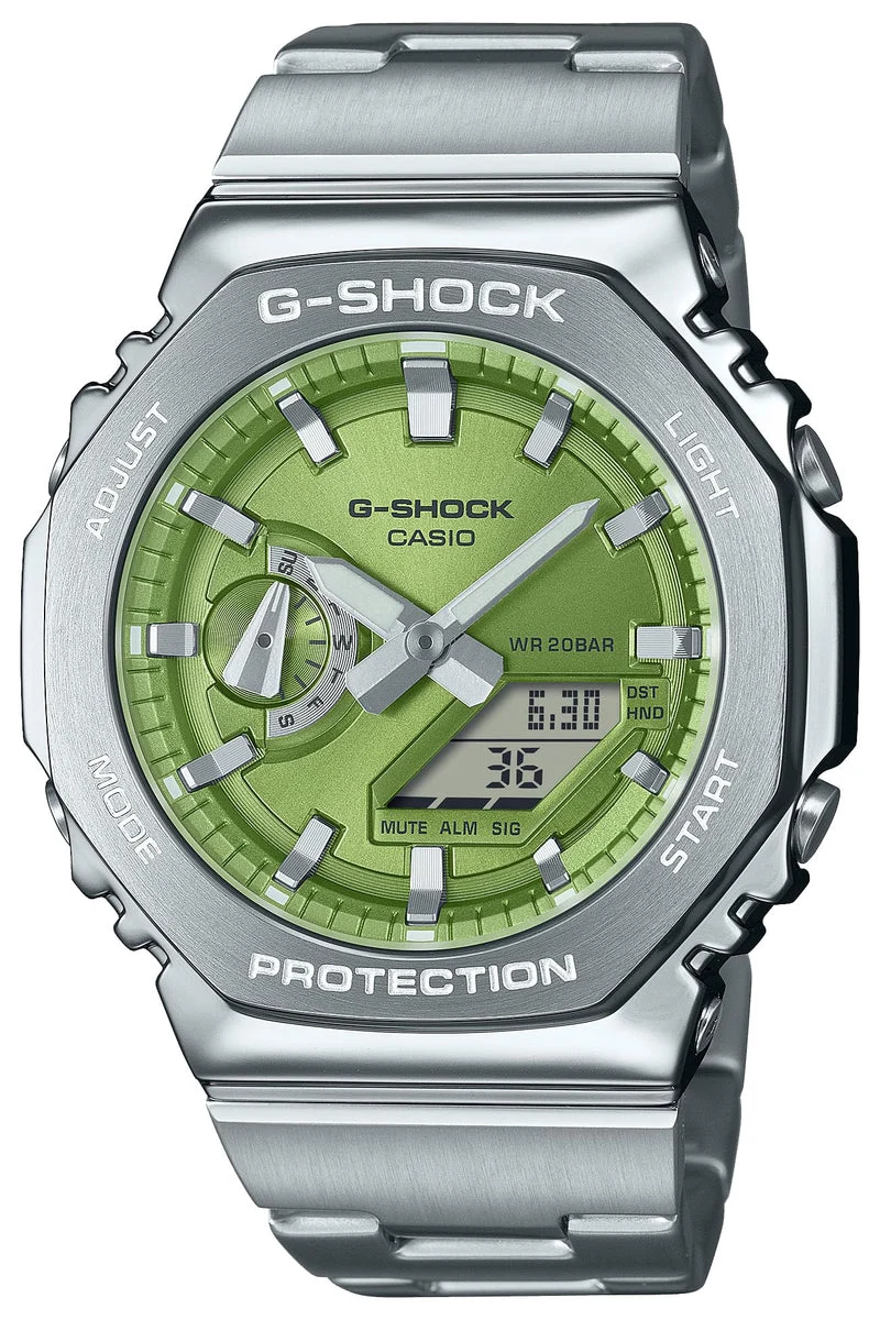 CASIO G-Shock GM-2110D-3AJF Metal Bezel Silver Band Watch for Men