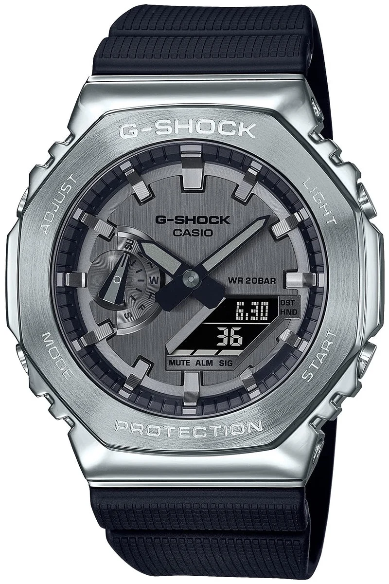 Casio G-Shock Orologio Metallico GM-2100-1AJF Uomo Nero Resistente all'Acqua