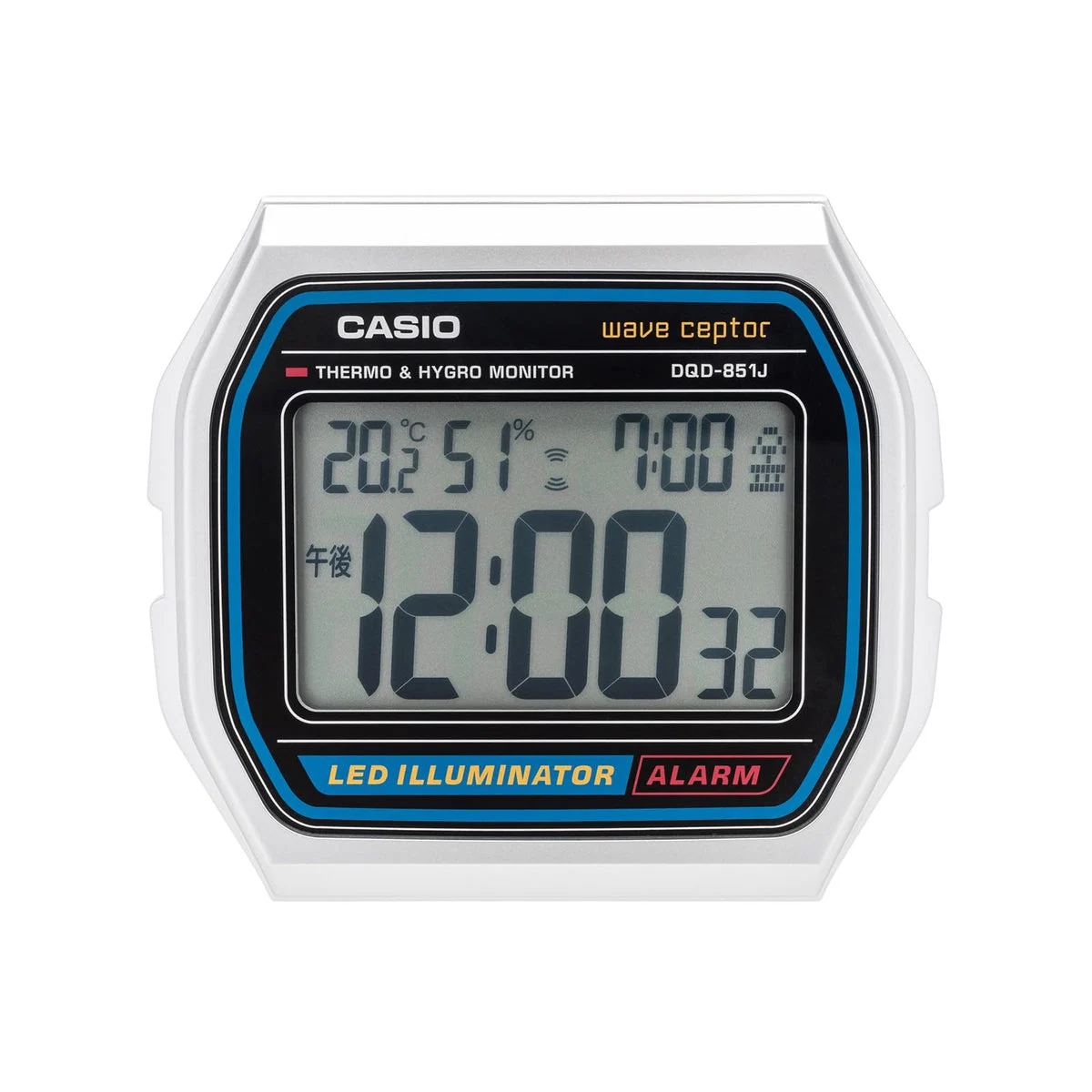 CASIO sveglia radiocontrollata temp/umidità data/giorno snooze luce argento