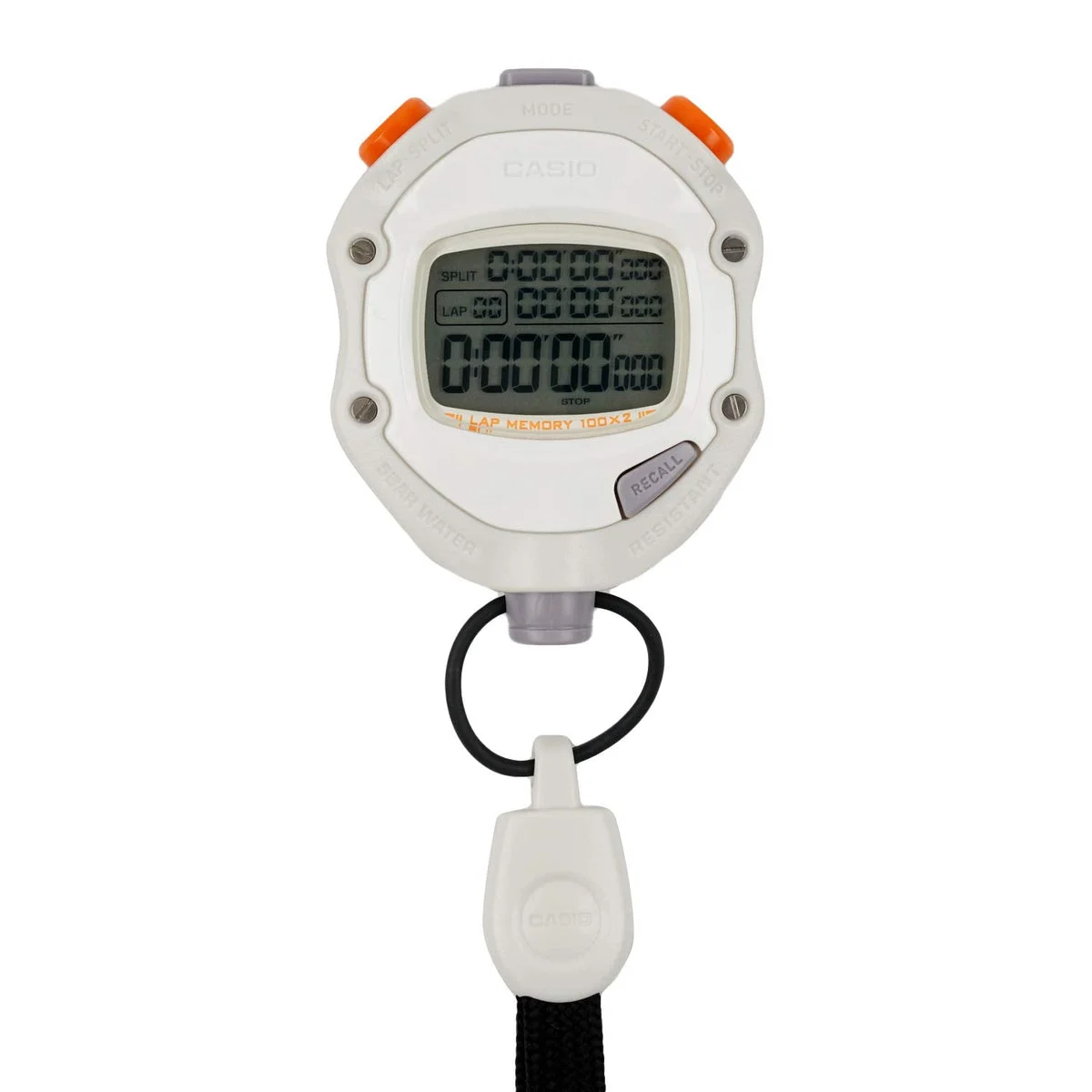 Casio cronometro digitale lap-split 50 m silenzioso bianco HS-70W-8JH