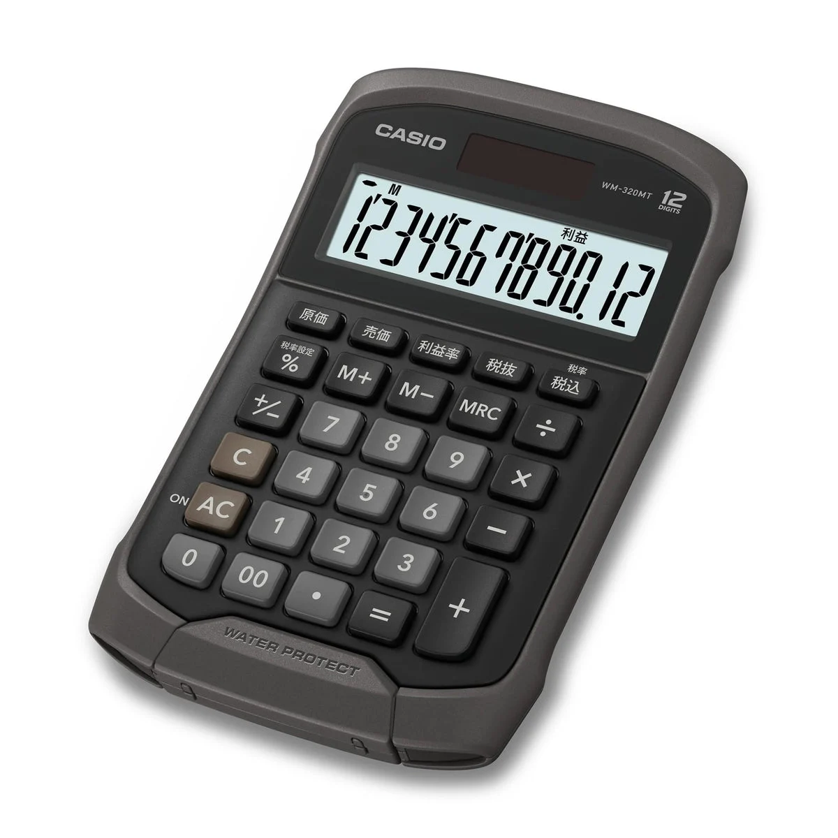 CASIO Waterproof Dustproof Calculator Mini Just Type 12-Digit WM320MTBK Black