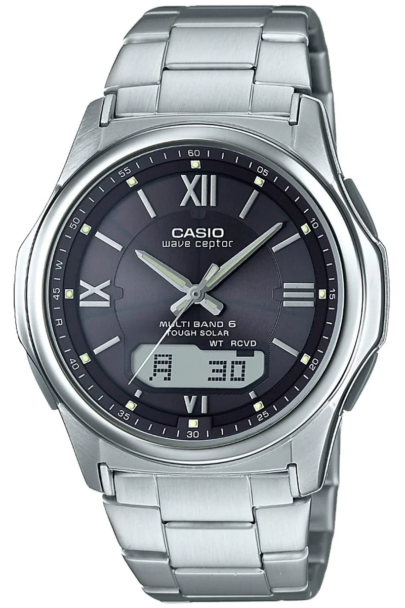 CASIO Waveceptor Solar Watch WVA-M630D Silver Radio Controlled Timepiece