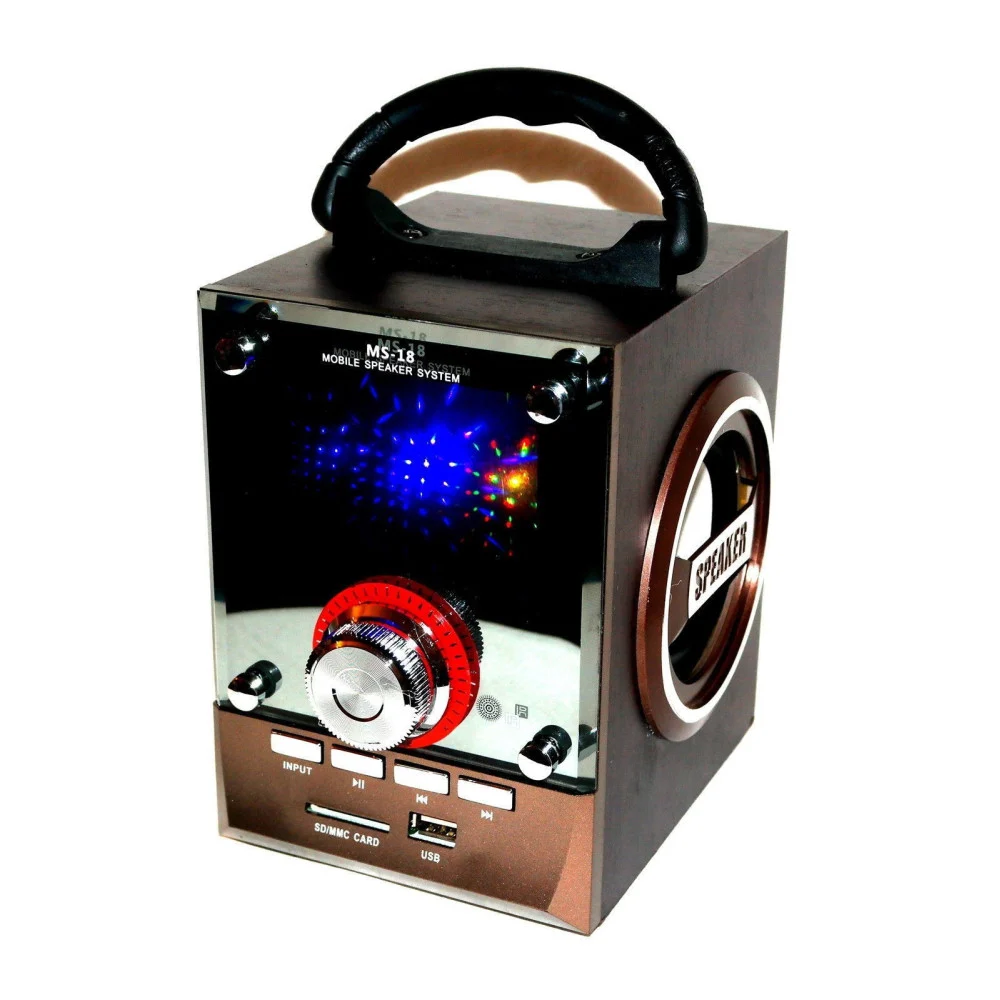 CASSA SPEAKER BLUETOOTH RICARICABILE RADIO USB SD AUX DISPLAY LED 5+5W MS-18BT
