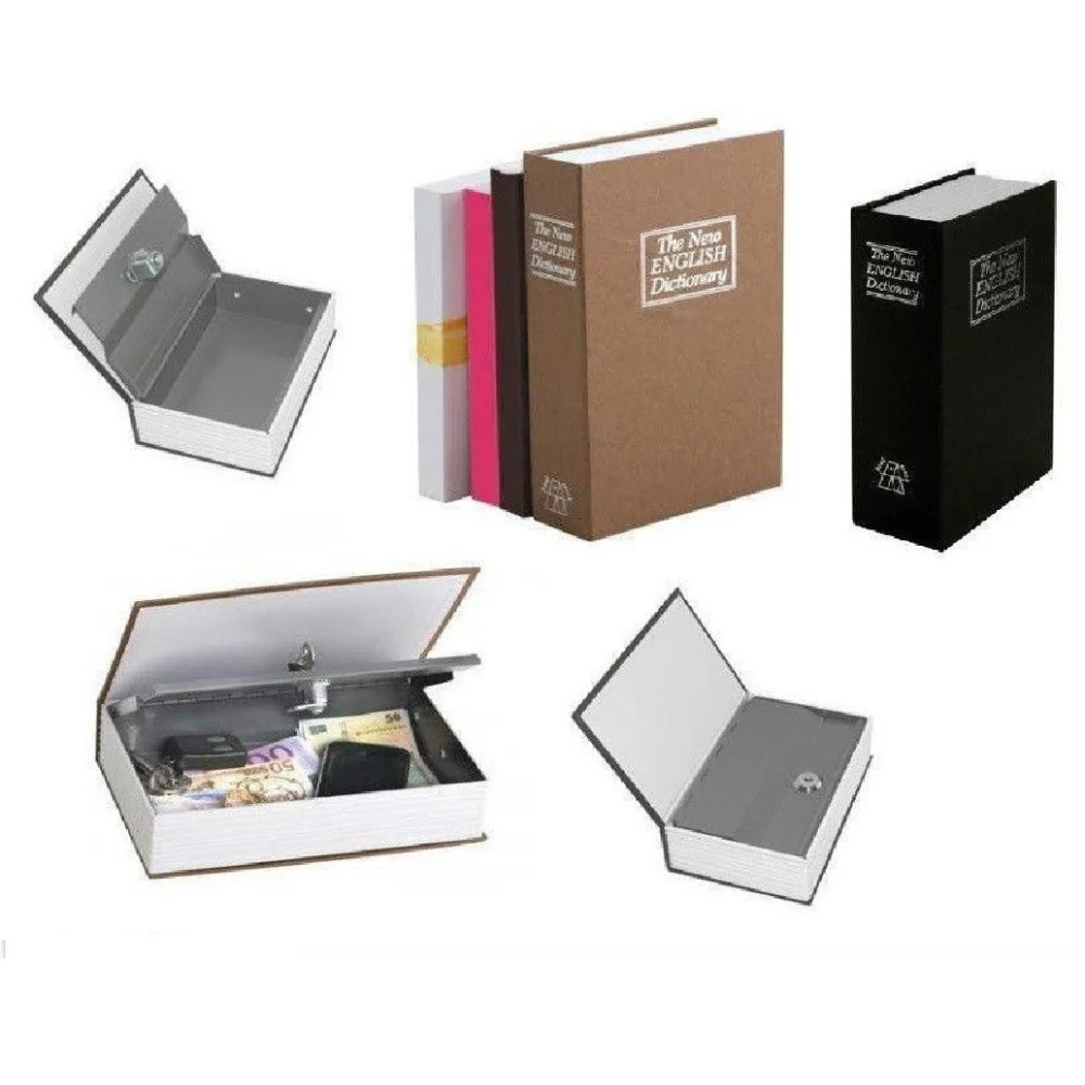 CASSAFORTE DI SICUREZZA FINTO LIBRO PICCOLO SOLDI E SALVADANAIO + 2 CHIAVI - TrAdE Shop Traesio