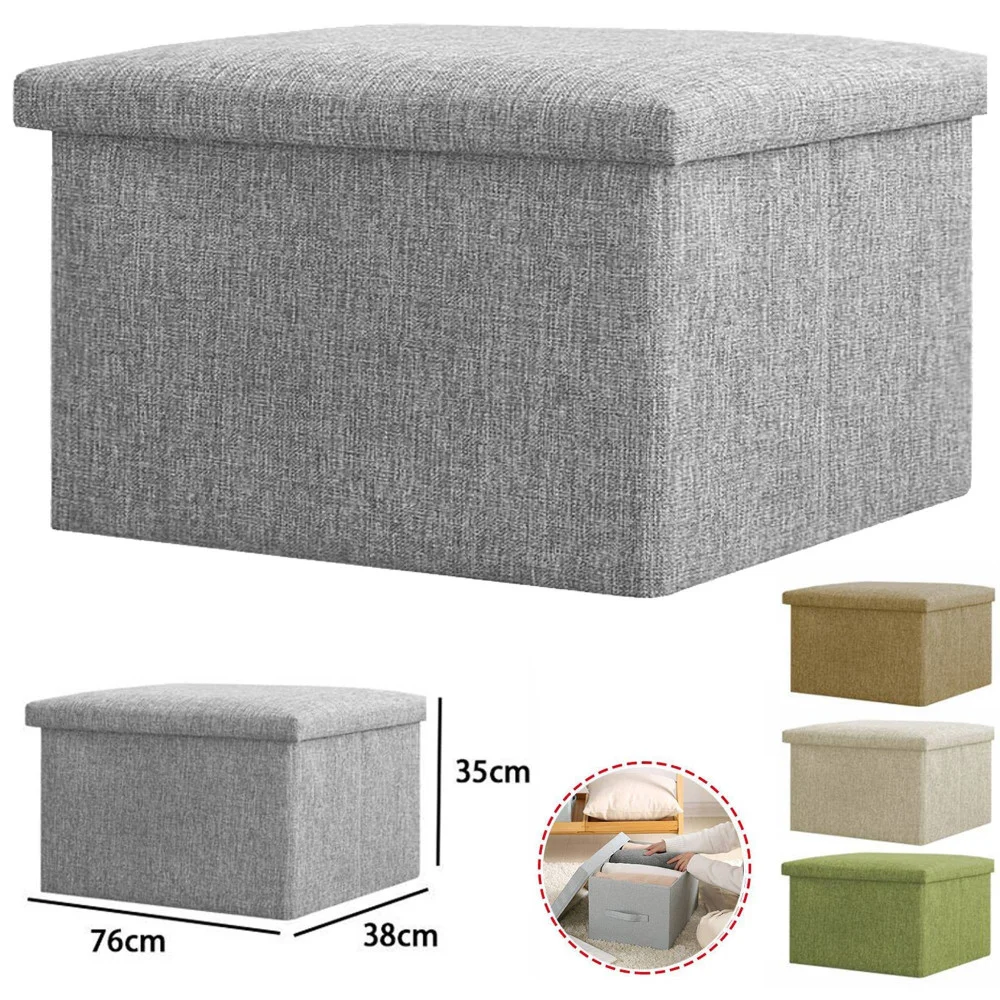 CASSAPANCA POUF CONTENITORE PIEGHEVOLE PANCA SGABELLO POGGIAPIEDI IN TESSUTO - TrAdE Shop Traesio