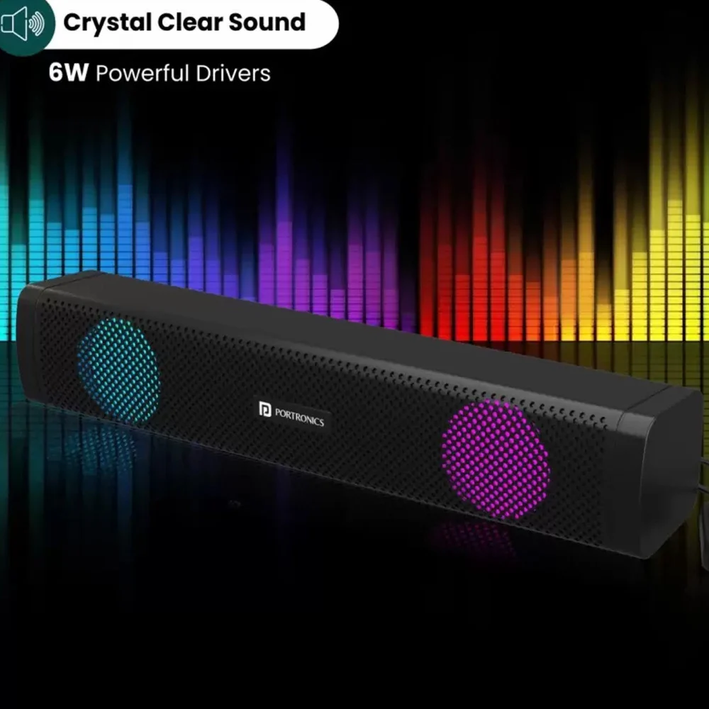 CASSE AUDIO SOUNDBAR AUX USB SPEAKER ALTOPARLANTI CON LUCE RGB PER PC NOTEBOOK - TrAdE Shop Traesio