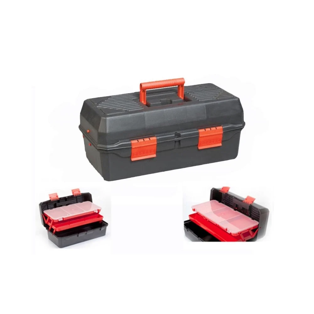 CASSETTA 43CM 17" PORTA UTENSILI VALIGETTA BORSA ATTREZZI IN PLASTICA MINUTERIA SCOMPARTI INTERNI - TrAdE Shop Traesio