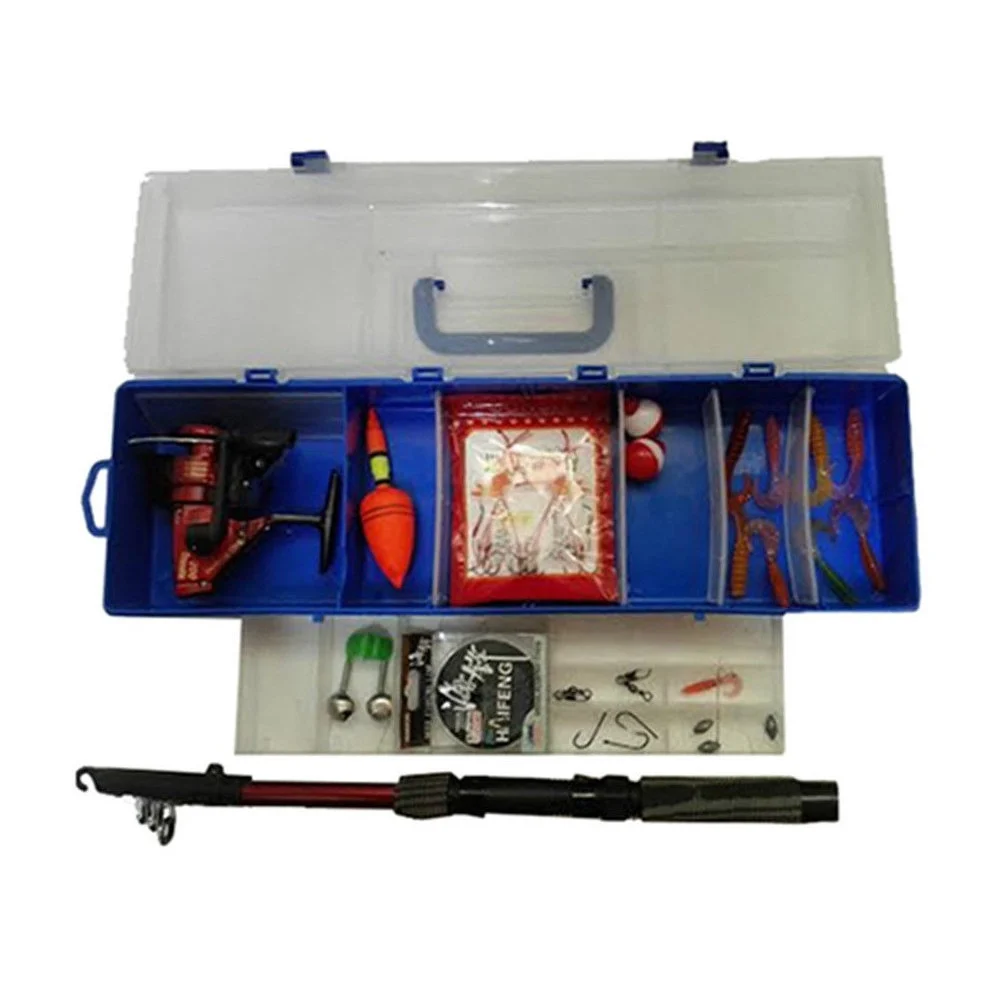 CASSETTA COMPLETA KIT CANNA DA PESCA MULINELLO ESCHE ARTIFICIALI GALLEGGIANTE - TrAdE Shop Traesio