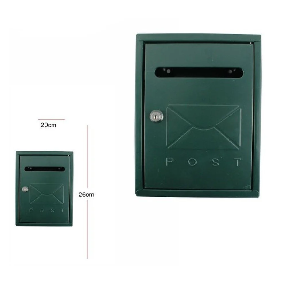 CASSETTA DELLA POSTA POSTALE BOX LETTERE IN METALLO ESTERNO VERDE 26X20CM 64915 - TrAdE Shop Traesio