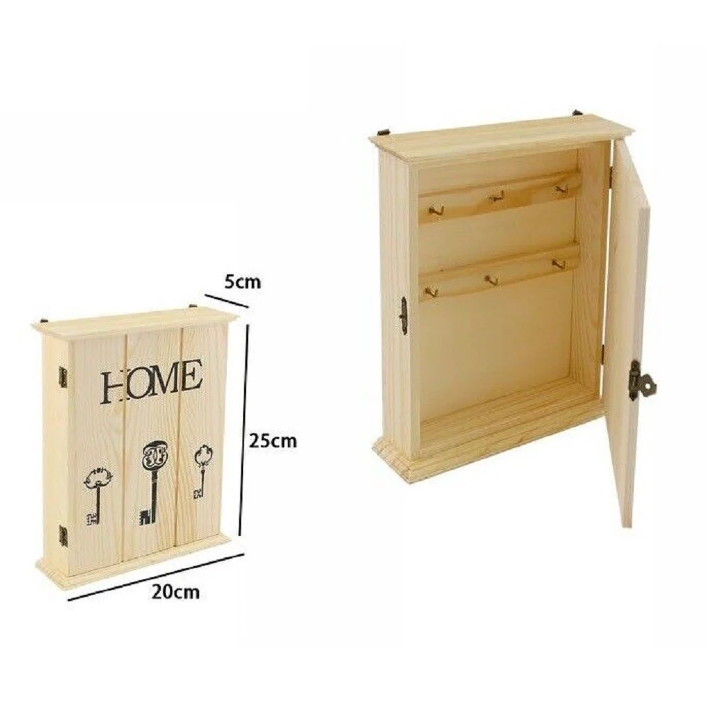 CASSETTA PORTACHIAVI LEGNO 6 GANCI APPENDICHIAVI MURO PER DECOUPAGE 74030A HOME - TrAdE Shop Traesio