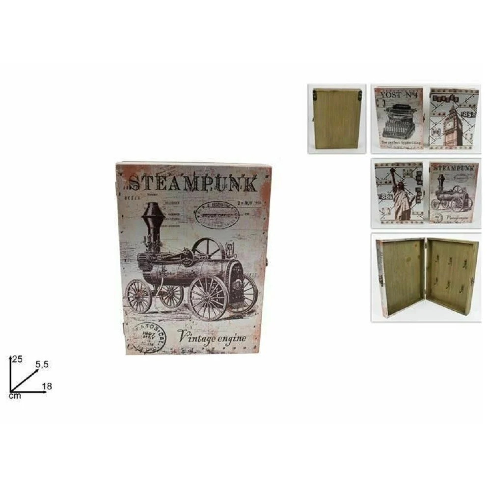 CASSETTA PORTACHIAVI PORTA CHIAVI FANTASIA VINTAGE IN LEGNO ARREDAMENTO CASA - TrAdE Shop Traesio