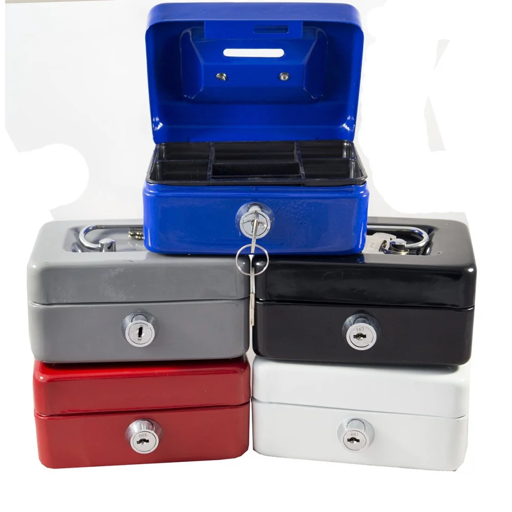 CASSETTA PORTAVALORI DI SICUREZZA PORTAMONETE BANCONOTE CON CHIAVE 200x160x90 - TrAdE Shop Traesio