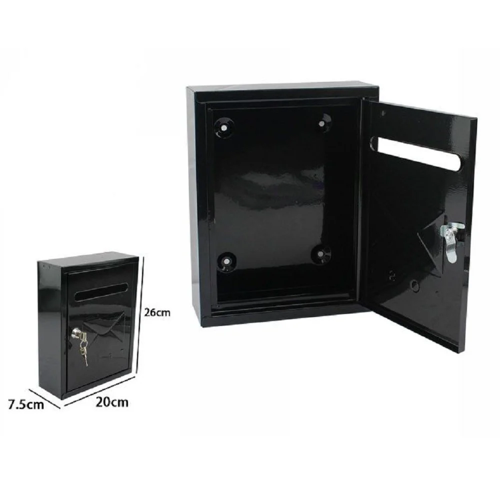 CASSETTA POSTA POSTALE BOX LETTERE IN METALLO DA ESTERNO NERA 26X20X7.5CM 64912 - TrAdE Shop Traesio