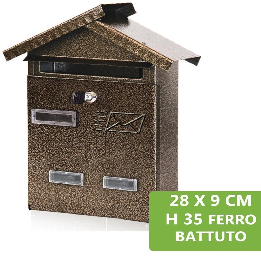 CASSETTA POSTA POSTALE IN FERRO BATTUTO VERNICIATO BUCA LETTERE 28X35X9CM - TrAdE Shop Traesio