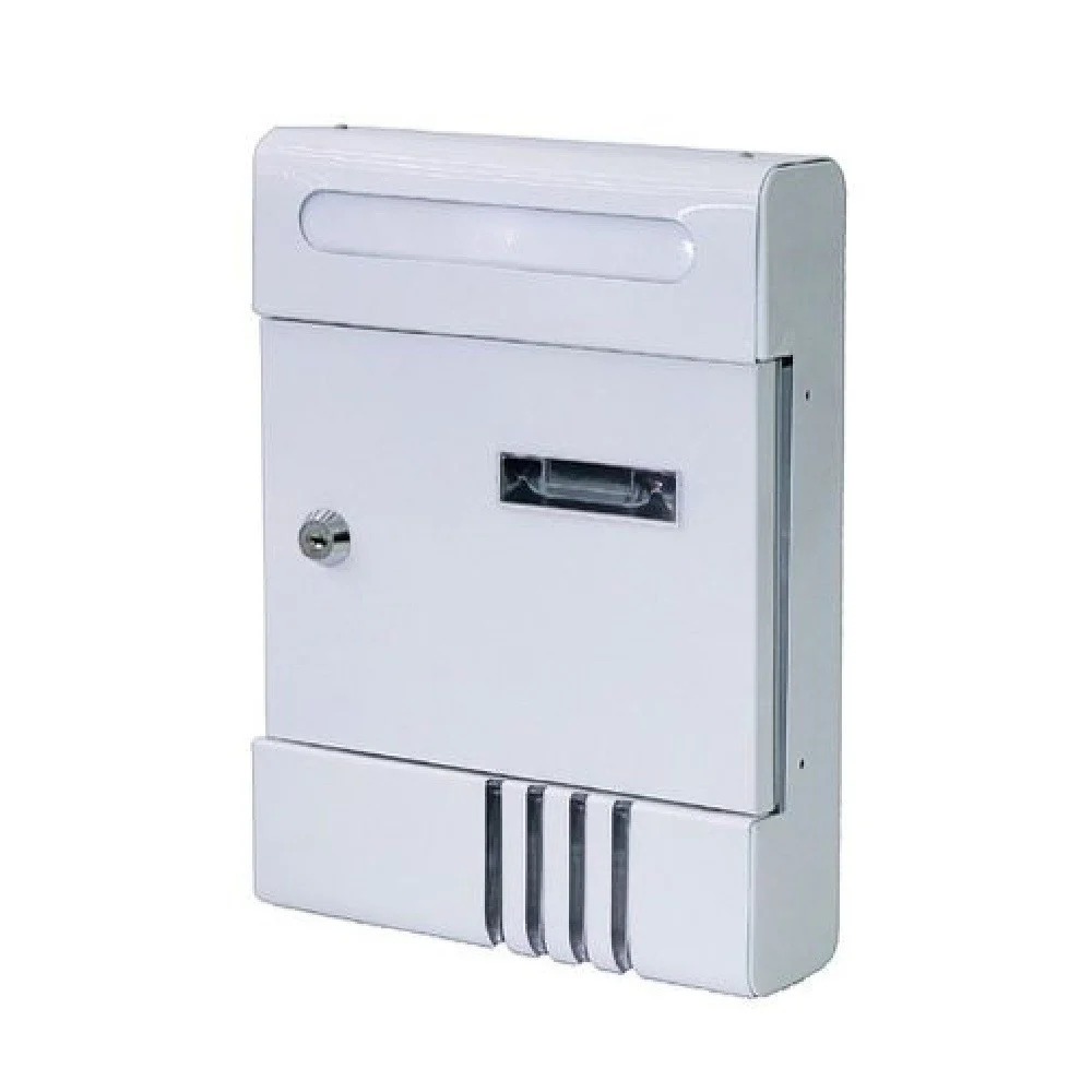 CASSETTA POSTALE IN METALLO PORTA LETTERE CHIAVE BUCA POSTA H2803 BIANCA 56848 - Kaela
