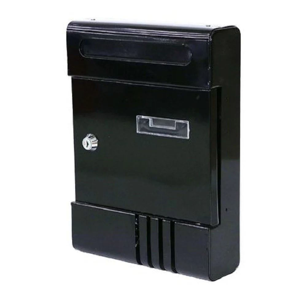 CASSETTA POSTALE IN METALLO PORTA LETTERE CON CHIAVE BUCA POSTA H2803 NERA 56849 - Kaela
