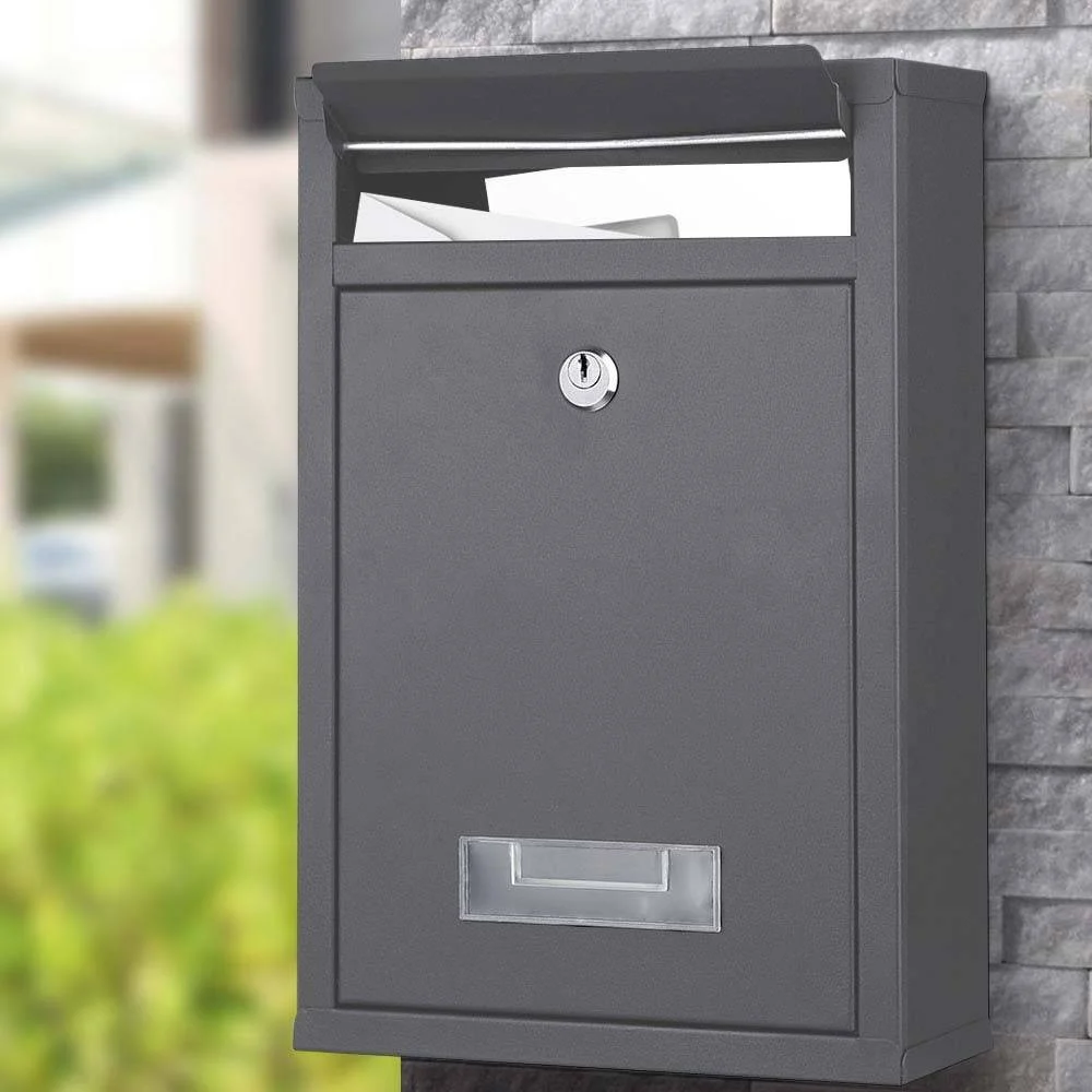 CASSETTA POSTALE PARETE ACCIAIO BUCA LETTERE POSTA ESTERNO CON CHIAVE GRIGIO - TrAdE Shop Traesio