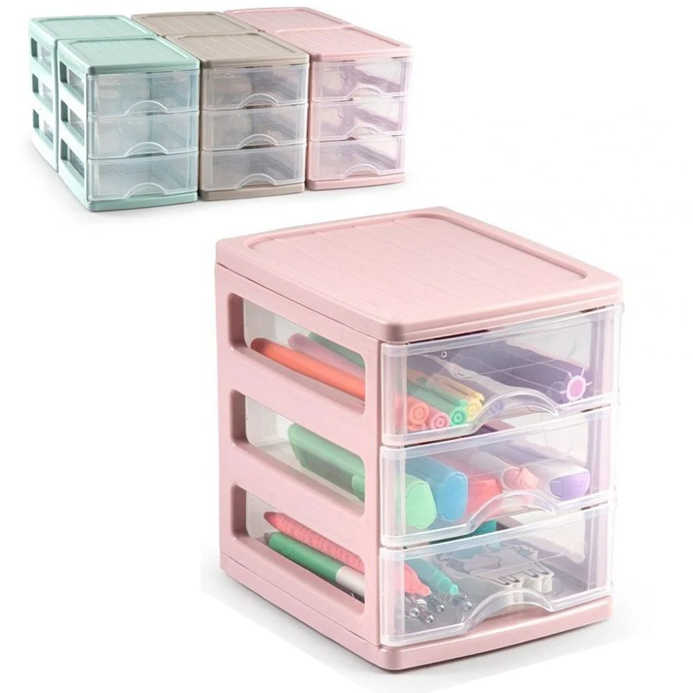 CASSETTIERA TURIA IN PLASTICA 3 CASSETTI 13.5 X 17 X 17 CM VARI COLORI 112241A - TrAdE Shop Traesio