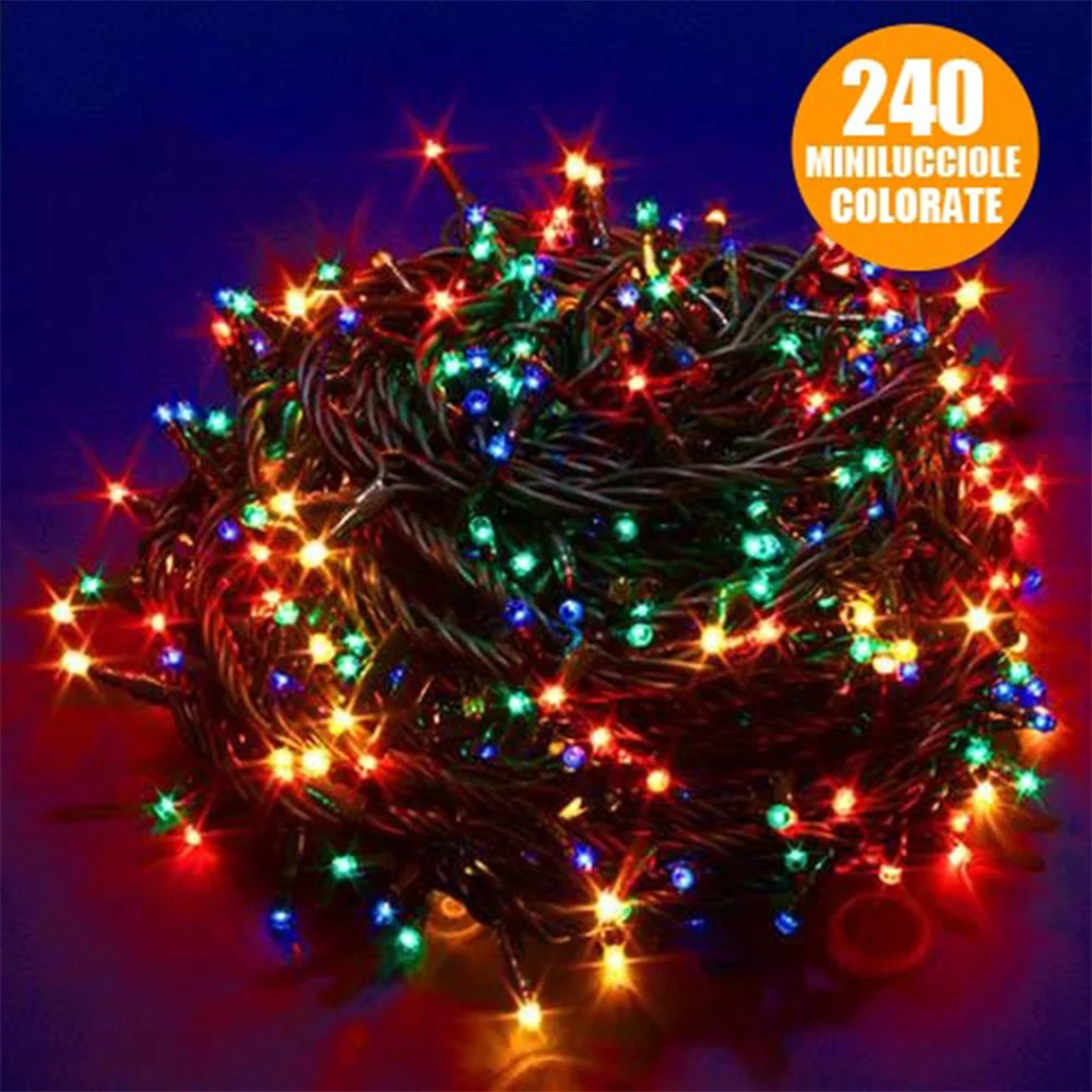CATENA LUCI NATALIZIA 11 METRI 300 MINILUCCIOLE 3 VIE MULTICOLOR CON CONTROLLER - TrAdE Shop Traesio