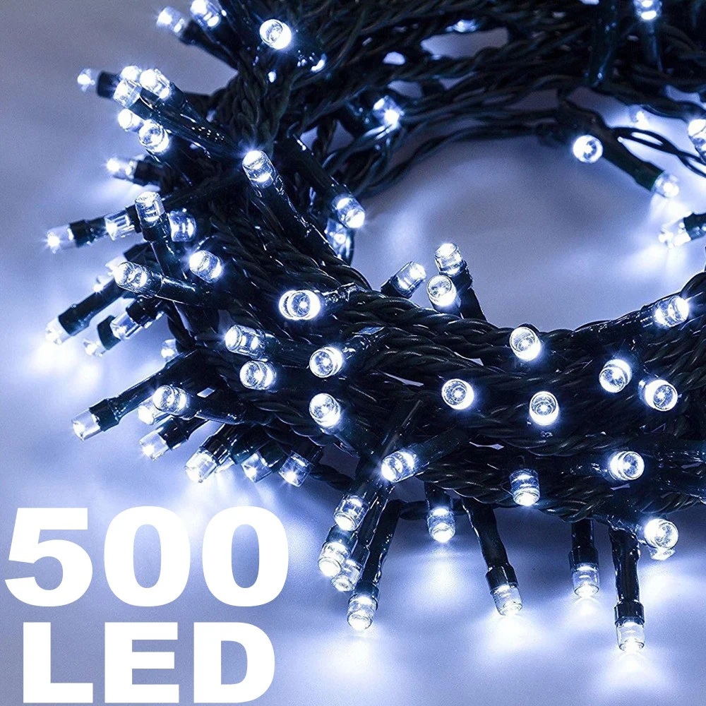 CATENA LUMINOSA 500 LUCI LED LUCCIOLE COLORE BIANCO CON CONTROLLER USO INTERNO - TrAdE Shop Traesio