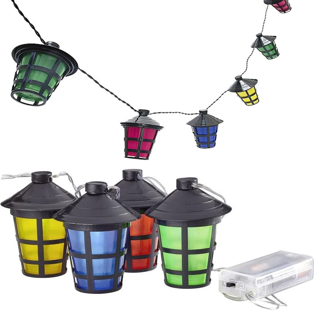 CATENA LUMINOSA A BATTERIE 10 LAMPIONCINI A LED PER USO INTERNO ED ESTERNO PARTY - TrAdE Shop Traesio