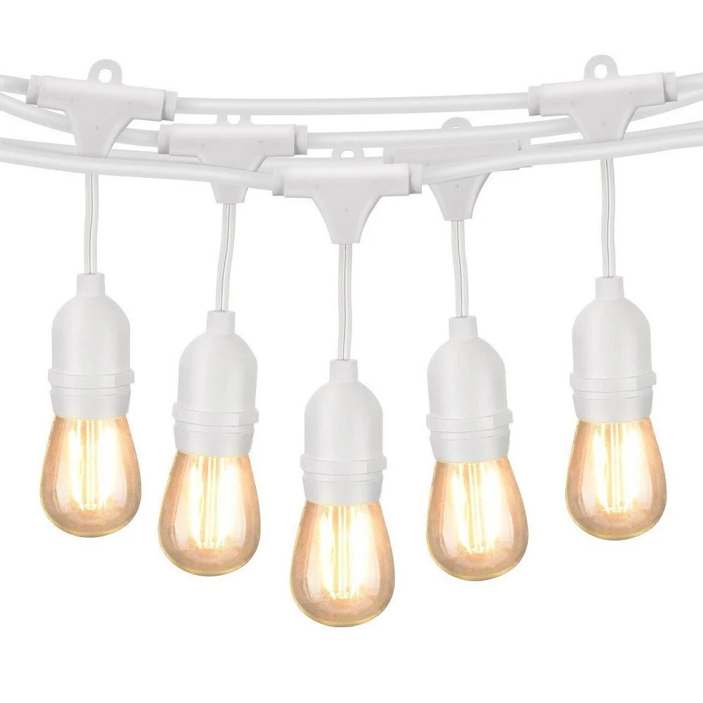 CATENA LUMINOSA DA ESTERNO MODULARE 10 LAMPADINE E27 CAVO 10 METRI IP65 BIANCO - TrAdE Shop Traesio