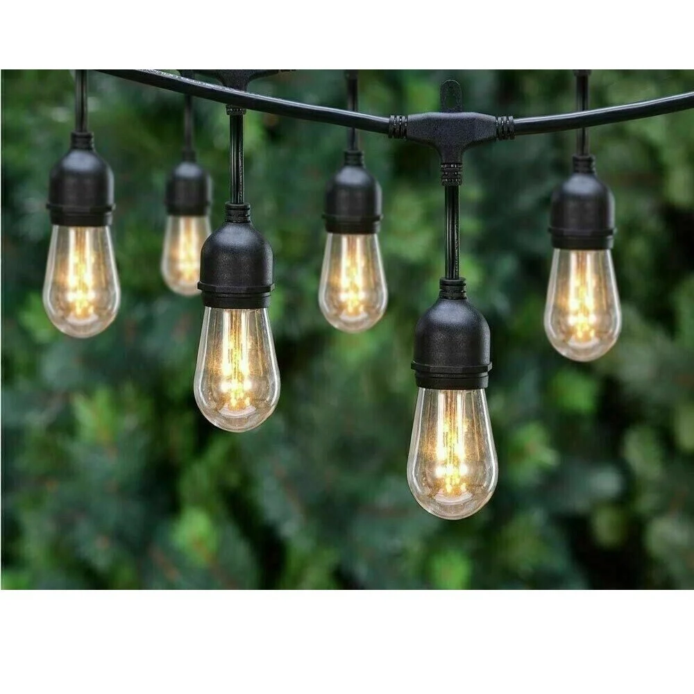 CATENA LUMINOSA DA ESTERNO MODULARE 10 LAMPADINE E27 CAVO 10 METRI IP65 NERO - TrAdE Shop Traesio