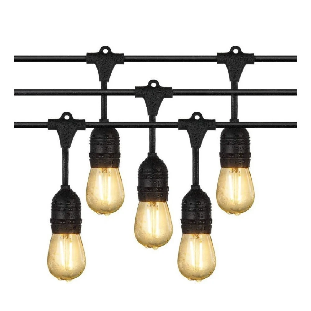 CATENA LUMINOSA ESTERNO IP44 CORDONIERA PORTALAMPADA A CASCATA 10XE27 11MT ST-AP