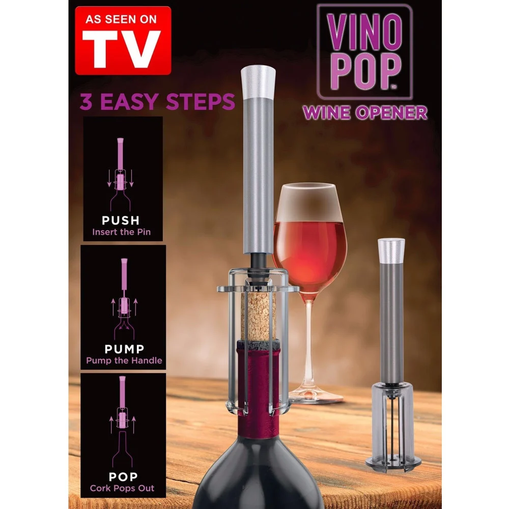 CAVATAPPI A PRESSIONE POMPA ARIA APRIBOTTIGLIE APRI BOTTIGLIE VINO SOMMELIER - TrAdE Shop Traesio