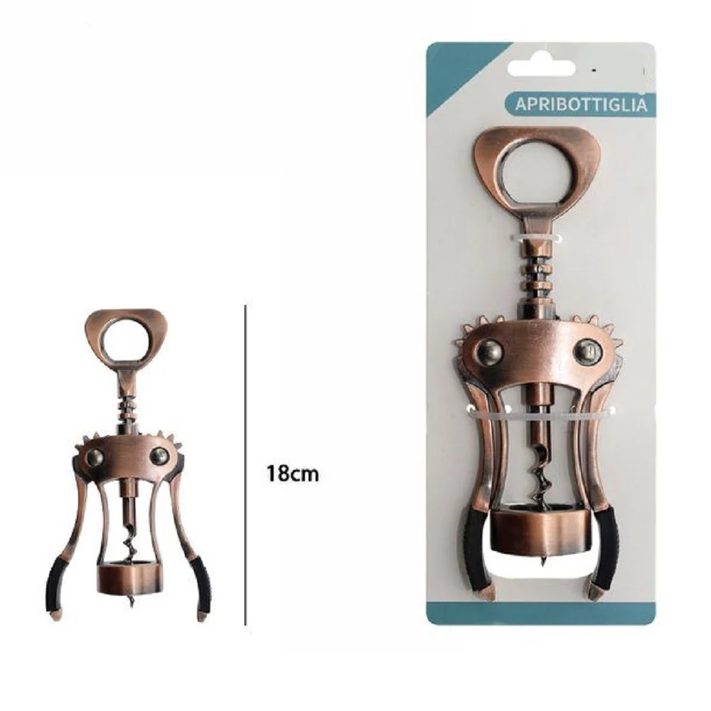 CAVATAPPI APRIBOTTIGLIE 18CM BRONZATO EFFETTO VINTAGE SOMMELIER VINO BIRRA 55366 - TrAdE Shop Traesio