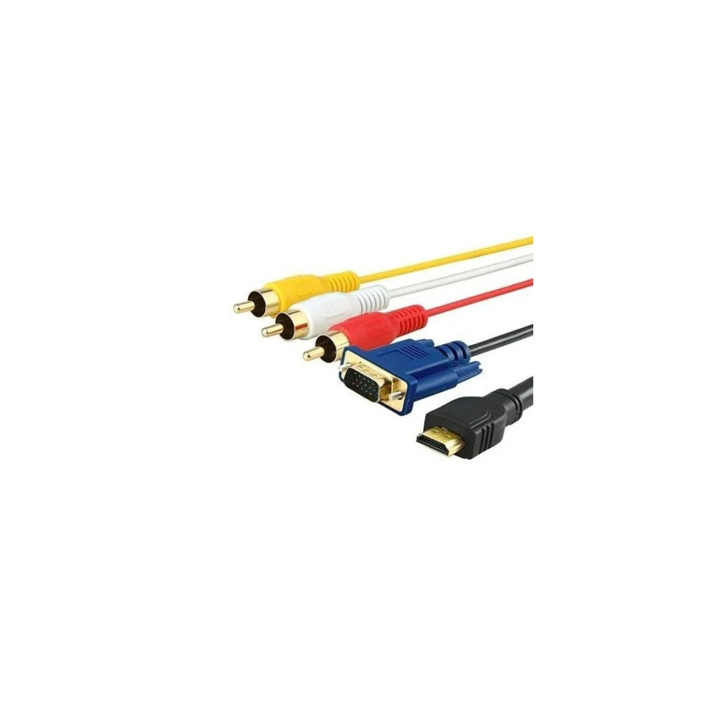 CAVO ADATTATORE CONVERTITORE SDOPPIATORE DA HDMI A VGA E RCA TV DVD LCD LED HDTV - TrAdE Shop Traesio