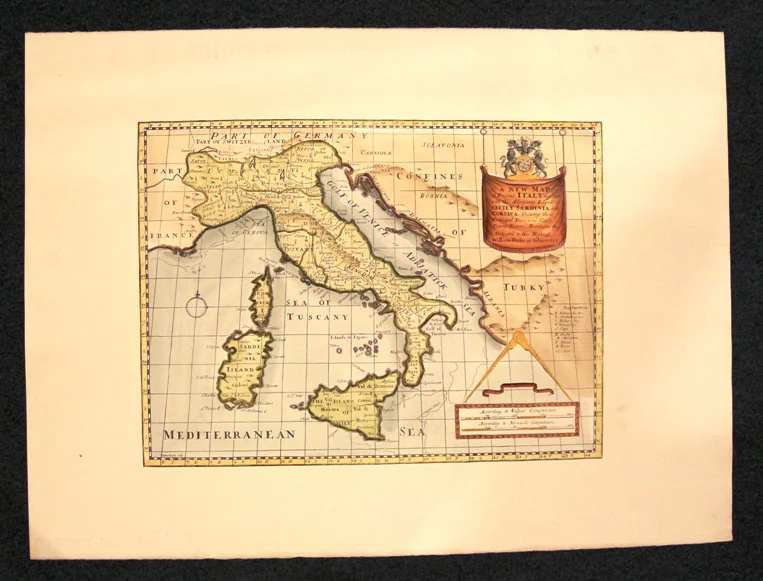 a new map of present italy (italia) - Arredamento marinaresco