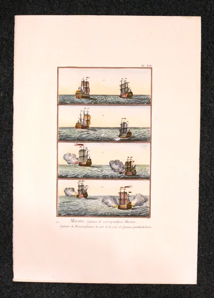 marine, signaux de correspondance maritime – signaux de reconnaissances de nuit et de jour et signaux pendant la brune - Arredamento marinaresco