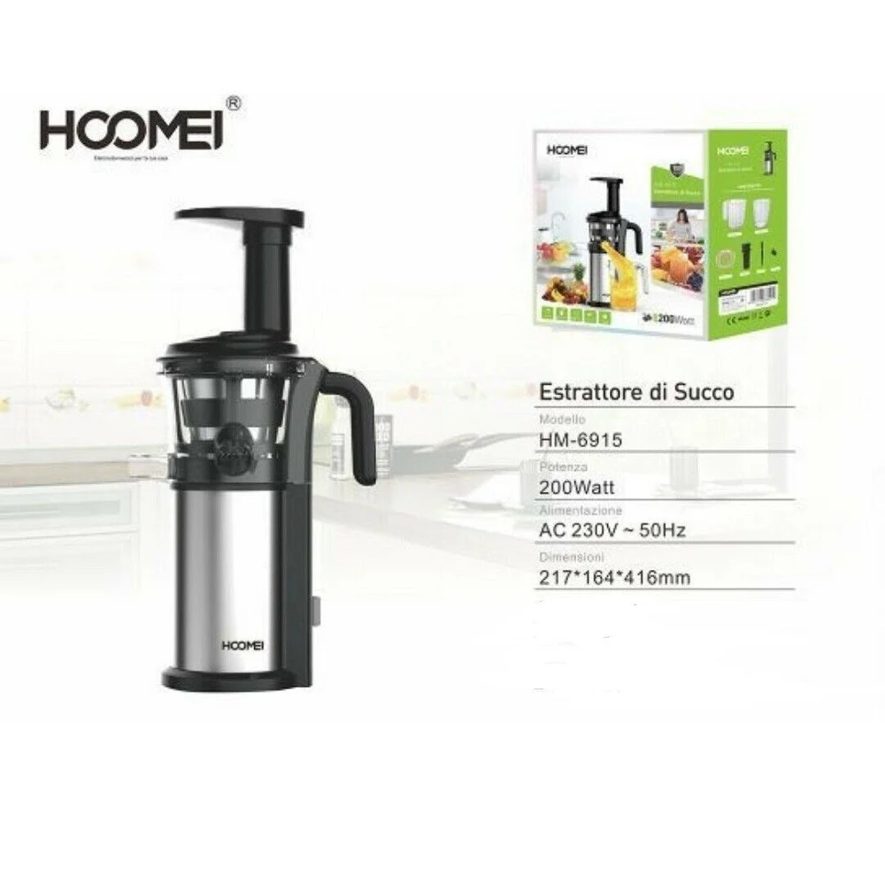 CENTRIFUGA ESTRATTORE DI SUCCO FRUTTA VERDURA 200 WATT HOOMEI HM-6915 CUCINA