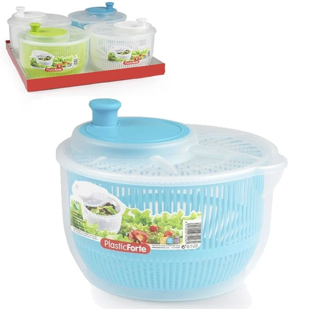 CENTRIFUGA IN PLASTICA LAVA VERDURA INSALATA VERDURE ASCIUGA STRIZZA 2.7LT 12198 - TrAdE Shop Traesio